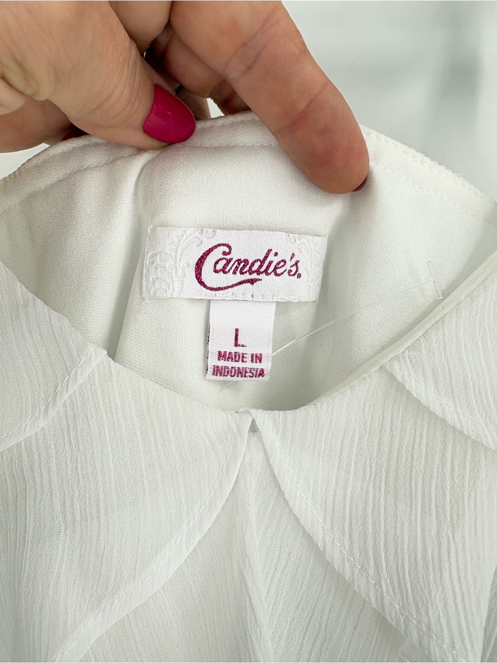 Candies Y2K White Tiered Ruffle Cami Tank NWOT Party Date Coquette Top Large - Picture 8 of 13